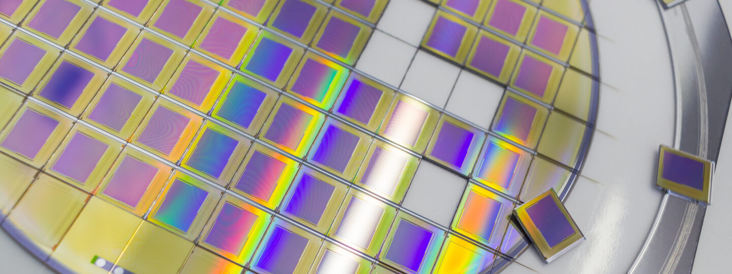 Silicon wafer with microchips